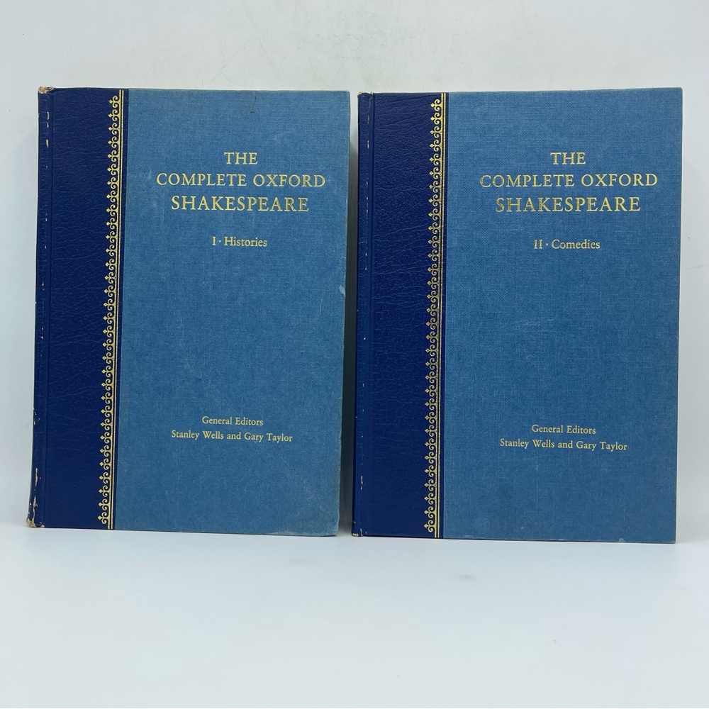 THE COMPLETE OXFORD SHAKESPEARE Volume 1-2 HC Book 1987 I-Histories II-Comedies
